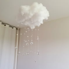 a cloud hanging from the ceiling in a room