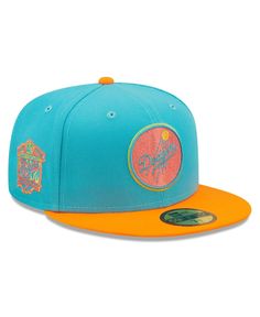 in stock Dope Hats, 59fifty Hats, Orange Design, New Era 59fifty, Cool Hats, Los Angeles Dodgers, Fitted Hat, Fitted Hats, Blue Orange