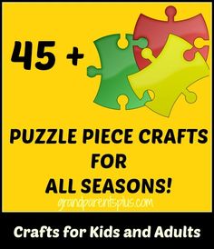 a yellow sign with puzzle pieces for all seasons