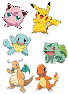 six different types of pokemon stickers