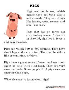 an animal poem with the words pigs