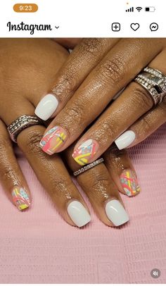 Nail Designs With White, Cute Overlay Nails, Overlay Nails, Pretty Nail Colors, Sassy Nails, Lavender Nails, Dope Nail Designs, Acrylic Nails Coffin Pink, Diy Nail Designs