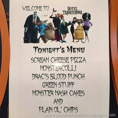 there is a menu for a restaurant called tonight's menu