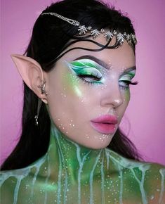 Safari Makeup, Fairy Makeup Ideas, Face Pant, College Makeup, Exotic Makeup, Halloween Glam, Renn Faire, Rainbow Eyeshadow