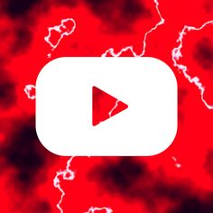 a red and black background with a white play button