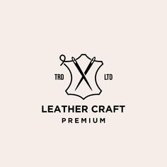 the logo for leather craft premium, a brand that has been designed to look like a shield