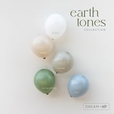 the earth tones collection is available in four different colors and sizes, including white, green, blue, and grey