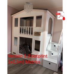 this is a loft bed with stairs to the second floor