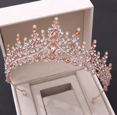 Crown Aesthetic, Rose Gold Tiara, Rose Gold Crown, Bridal Tiaras, Wedding Hair Headband, Crystal Bridal Tiaras, Bride Headband, Beautiful Tiaras, Paper Crowns