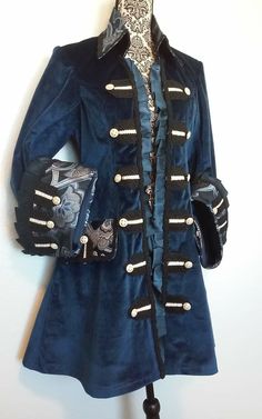 Space Pirate Aesthetic Outfit, Starry Night Clothes, Blue Prince Outfit, Captain Clothes, Pirate Coat, Prince Clothes, Pirate Jacket, King Outfit, Pirate Outfit