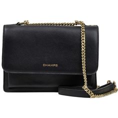 This Champs Gala Collection leather crossbody clutch offers chic style. This Champs Gala Collection leather crossbody clutch offers chic style. 7.25"H x 8.5"W x 4"D Strap length: 21" Magnetic snap closure Gold-tone hardware Interior: 1 zip pocket, 1 slip pocket Exterior: 1 magnetic snap pocketCONSTRUCTION & CARE Body: leather Lining: polyester Wipe clean Imported Size: One Size. Color: Black. Gender: female. Age Group: adult. Classic Crossbody Flap Bag For Evening, Chic Formal Wallet On Chain With Removable Pouch, Classic Evening Clutch Flap Bag, Everyday Luxury Leather Clutch, Chic Business Crossbody Clutch, Timeless Evening Flap Bag In Soft Leather, Everyday Luxury Crossbody Evening Bag, Timeless Leather Wallet On Chain For Evening, Chic Business Flap Bag With Chain Strap