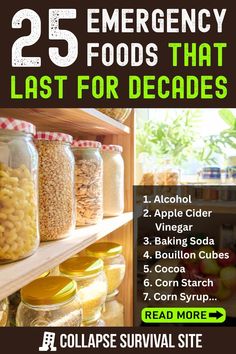 Discover 25 emergency foods that last for decades. Learn about their long shelf-life and how to store and use them in case of emergency. Non Perishable Foods List, Beef Recipes Easy Dinners, Root Cellars, Best Survival Food, Emergency Planning, Clothes Tips, Non Perishable Foods, Emergency Food Supply, Earth Sheltered