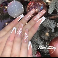 Nail Art Christmas, Christmas Nail Art Ideas, Long Acrylic Nail Designs, Fall Acrylic Nails, Long Acrylic Nails Coffin, Bling Acrylic Nails