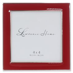 a red and white frame with the words lawrencee home on it's side