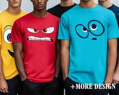 Inside Out Costume Shirt, Inside Out Halloween Costume, Inside Out Matching Shirt, Inside Out Characters Shirt, Family Group Shirts CZKN21 👉Adult Unisex T-Shirt brand is BELLA + CANVAS - 100% Airlume combed and ringspun cotton (fiber content may vary for different colors) - Light fabric (4.2 oz/yd² (142 g/m - Retail fit - Tear away the label - Runs true to size 👉Youth T-Shirt brand is GILDAN - 100% Cotton (fiber content may vary for different colors) - Light fabric (5.3 oz/yd² (180 g/m - Class