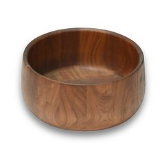 a wooden bowl on a white background