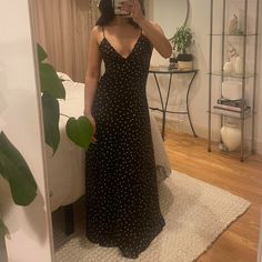 Brand New With Tag Attached, Unworn. Authentic Zara Polka Dot Black Long Maxi Dress. Lined & Beautiful Silhouette With This Gorgeous Dress! Available In Size Large. Trusted Seller Polka Dot Long Dress, Long Black Maxi Dress, Black Long Dress, Zara Maxi Dress, Black Polka Dot Dress, Beautiful Silhouette, Zara Dress, Long Black Dress, Long Maxi