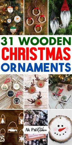 Create the perfect Christmas wood crafts with these charming DIY wood Christmas ornaments. Explore our handmade holiday ornaments, featuring rustic and personalized wooden designs. From painted wood ornaments to custom wood ornament ideas, discover easy and budget-friendly Christmas decorations. These holiday ornament crafts make for unique and festive Christmas tree decorations. Elevate your holiday decor with these delightful DIY wooden ornament projects today! Easy Paint Ornaments Diy, Tree Ornaments Dyi, Natural Wood Christmas Ornaments, Wood Ornament Ideas Diy Christmas, Handmade Rustic Christmas Ornaments, Old Fashioned Ornaments Diy, Wooden Bead Ornaments Christmas, Diy Ornament Exchange Ideas, Easy Diy Christmas Ornaments To Sell