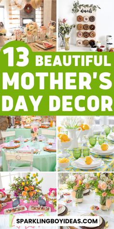 Celebrate the most important woman in your life with these beautiful Mothers Day decor ideas. From DIY Mothers Day crafts to elegant Mothers Day centerpieces, these mothers day decorations will make her day extra special. Show your love and appreciation with stunning mothers day decor that she will cherish forever. Whether you're hosting a Mothers Day brunch party or just looking to decorate your home, these Mothers Day decor ideas are sure to impress. Brunch Table Decorations, 2023 Home Interior, Mother's Day Decorations, Mothers Day Decorations, Diy Mother's Day Crafts, Mother's Day Theme, Brunch Decor