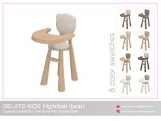 the children's highchair chair is designed to look like it has been made from