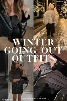 Looking for winter going out outfits that are chic and will keep you warm? You'll love my list of going out outfit ideas for winter in 2024! Boston Night Out Outfit Winter, Winter Comedy Show Outfit, Night Out Cold Weather Outfit, Outfits For Girls Night Out, Bar Winter Outfit Night, New Years Winter Outfit, Girls Night Winter Outfit, Nye Nashville Outfit, Winter Outfit Staples