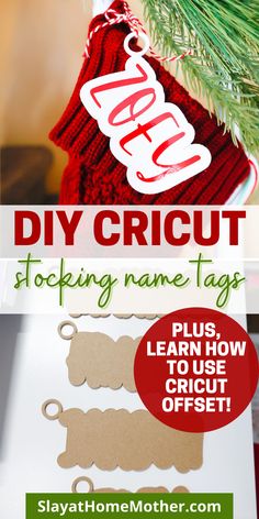 a christmas ornament with the words diy cricut hanging from it