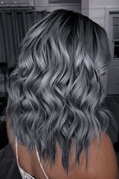 Grey Hair 2023, Dark Grey And Blonde Hair, Dark Grey Silver Hair, Smoky Silver Hair Color, Long Hair Color 2023, Silver Hair Colors, Ombre Hair Grey, Black Gray Hair Color, Color Hair Gray