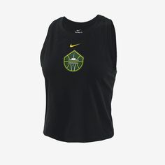 Keep cool and feel the sun on your shoulders as you rep the Seattle Storm in this cropped tank top. Black Crop Top Tank, Wnba, Keep Cool, Black Tank Tops, Cropped Tank Top, Crop Tank, Nike Women, Seattle, The Sun