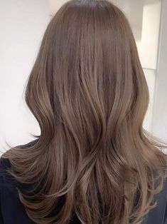 Korean ash brown color for layered medium length hair Milky Ash Brown Hair, Haircolor Ideas For 2023 Brown, Ash Khaki Brown Hair, Milktea Brown Hair Color With Highlights, Cool Tone Hair Colour, Brown Beige Hair Color, Solid Brown Hair Color Light, Solid Ash Brown Hair, Mocha Ash Brown Hair Color