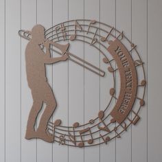 Personalized Trombone Player In Notes Name Metal Sign. Custom Music Lover Decor Gift. Musician Entertainer Gifts. Musical Wall Hanging Decor Music Studio Office, Music Silhouette, Lover Wall Art, Studio Office, Laser Cut Metal, Steel Signs, Unique Names, Production Line, Art Sign