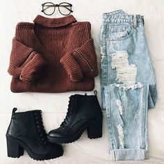 Grungy Fall Outfits, Cute Fall Outfits For Teens, Fall Outfits For Teens, Boots Outfit Ankle, Pastel Outfit, Teddy Coat, Grunge Outfits