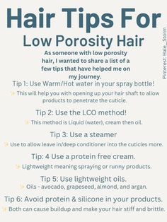 Hair Growth Tips For Low Porosity Hair, Greenhouse Method For Natural Hair, Low Porosity Natural Hair Tips, Diy Hair Masks For Low Porosity Hair, Hair Porosity Low, Lco Method Natural Hair Low Porosity, Diy Hair Mask For Low Porosity Hair, How To Take Care Of Low Porosity Hair, Low Prosperity Hair Care Routine