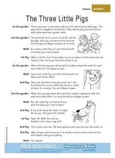 the three little pigs worksheet for children to learn how to read and write