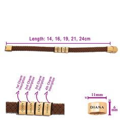 Looking for a unique and thoughtful gift for someone special? Look no further than Belle Fever Personalised Brown Leather Bracelet! Crafted from high-quality, hypoallergenic materials and handcrafted in-house, this bracelet is both durable and comfortable to wear, making it the perfect accessory for any occasion.The bracelet features a thick brown leather band that is solid and thick, giving it a premium feel. The steel plate on the bracelet can be inscribed with a name, date, or symbol of your Brown Braided Bangle Bracelets As Gift, Brown Braided Bangle Bracelet For Gift, Brown Braided Bracelet For Gifts, Personalized Elegant Leather Bracelet As Gift, Personalized Elegant Leather Bracelet Gift, Elegant Personalized Leather Bracelet For Gift, Elegant Personalized Leather Bracelet Gift, Brown Resizable Jewelry For Gifts, Brown Leather Bangle Bracelet As A Gift