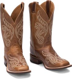 Justin Boots | Llano Brown #BRL212 Brown Cowgirl Boots, Womens Cowgirl Boots, Womens Work Boots, Tan Boots, Western Booties, Ostrich Leather, Justin Boots, Cowboy Boots Women, Western Boot