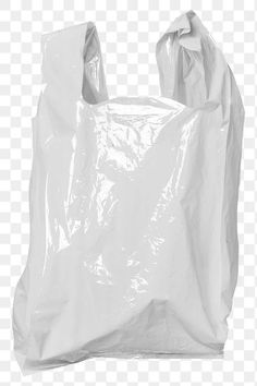 a white plastic bag on a white background