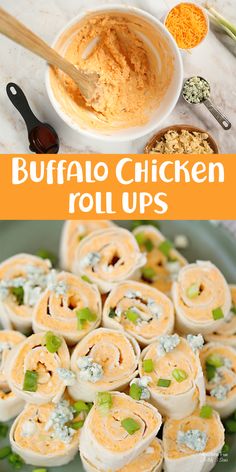 buffalo chicken roll ups are an easy appetizer that is ready in less than 30 minutes