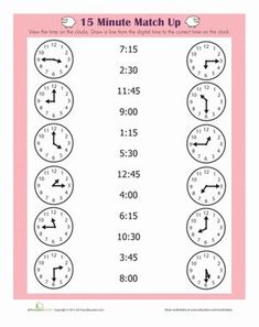 a printable worksheet for telling time to the hour and half - hour