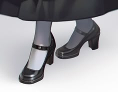 a woman's legs in high heeled black shoes