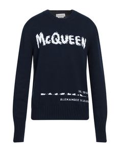 Knitted Logo Lightweight knit Round collar Two-tone Long sleeves No pockets Alexander Mcqueen Men, Lightweight Knit, Round Collar, Men's Sweater, Midnight Blue, Blue Man, Alexander Mcqueen, Fashion And Design, Two Tone