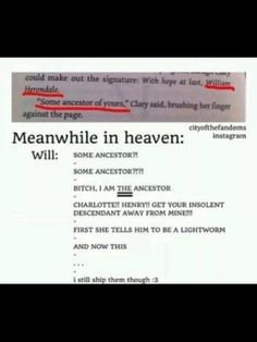 a piece of paper that has been placed on top of it with the words meanwhile in heaven