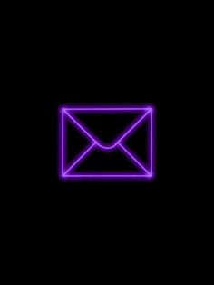 an email envelope glowing in purple on a black background with the letter's shadow