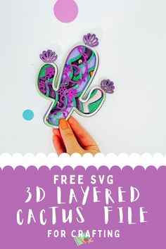 Free 3d Paper Craft Svg, Cricut Cactus Ideas, 3d Cactus Template, Cricut Cactus Svg Free, Easy Crafts For Adults, Free 3d Mandala Svg Files For Cricut, Cricut Projects To Sell, Cactus Svg, Projects To Sell