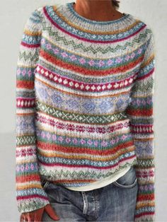 2024 Winter y2k  Women Casual Knitted prendas de punto nuevas  nuevas Vintage Pullover knitwears Casual Chique, Winter Pullover, Stylish Sweaters, Estilo Chic, Round Neck Sweaters, Outfit Inspo Fall, Look Casual, Winter Sweaters, Outfit Casual