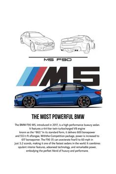 an advertisement for the bmw m5