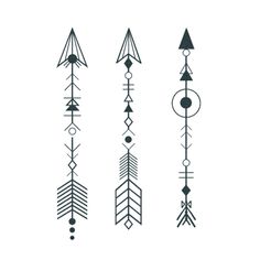 four different types of arrows on a white background