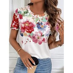 Women's T Shirts, Light Hair, White Summer, Summer 2024, Tshirts Online, Shirt Online, Clothing And Shoes, Casual Shorts, On Sale