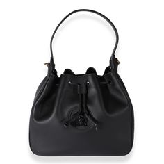 Versace Black Leather La Medusa Drawstring Bucket Bag 0.5lb Versace Versace Hobo Bag, Drawstring Bucket Bag, Versace Bags, Hobo Bag, Bucket Bag, Limited Time, Versace, Black Leather, Bag Lady