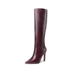 Shop Maroon Dance Boots Pointy Toe Stiletto Knee High Boots color Maroon for Dancing Club, Music Festival, Night Club, Work with worldwide Free shipping & Free return. Fitted High Shaft Boots, Fitted Knee-high Closed Toe Boots For Winter, Fitted Knee-high Boots With Closed Toe For Winter, Fitted Mid-calf Boots For Fall, Fitted Mid-calf Boots For Fall With Closed Toe, Fitted High Shaft Mid-calf Boots For Fall, Fitted Closed Toe Knee-high Boots, Winter Party Knee-high Boots With Snip Toe, Fitted Snip Toe Heeled Boots For Fall