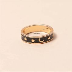 Moon & Star Ring Colors: Black & Gold Material: Alloy Moon Star Ring, 2024 Wishlist, Moon And Star Ring, Black Ring, Ring Color, Star Ring, Moon Star, Stars And Moon, Womens Jewelry Rings